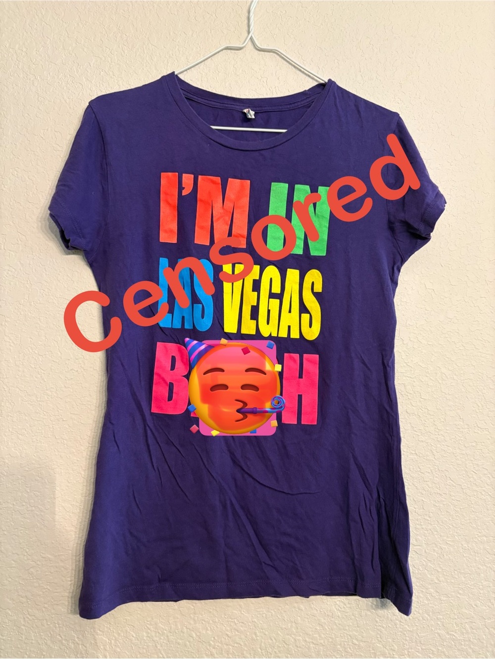 Purple 'I'm In Las Vegas' Graphic Tee for Women